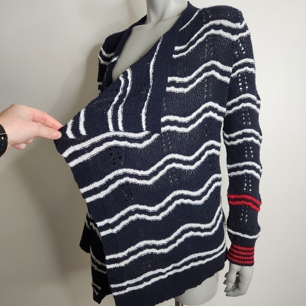 NEW! Desigual Cashel Navy Open Front Waterfall Cardigan Size S NWOT - Picture 3 of 14
